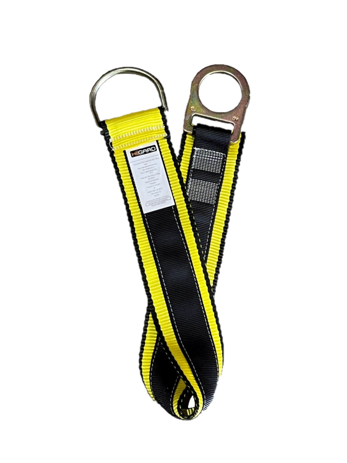 HiiGARD anchor strap with wear pad & dee ring on end - Sécurité Landry