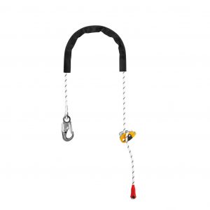 Adjustable positioning lanyard PETZL Grillon with hook.
