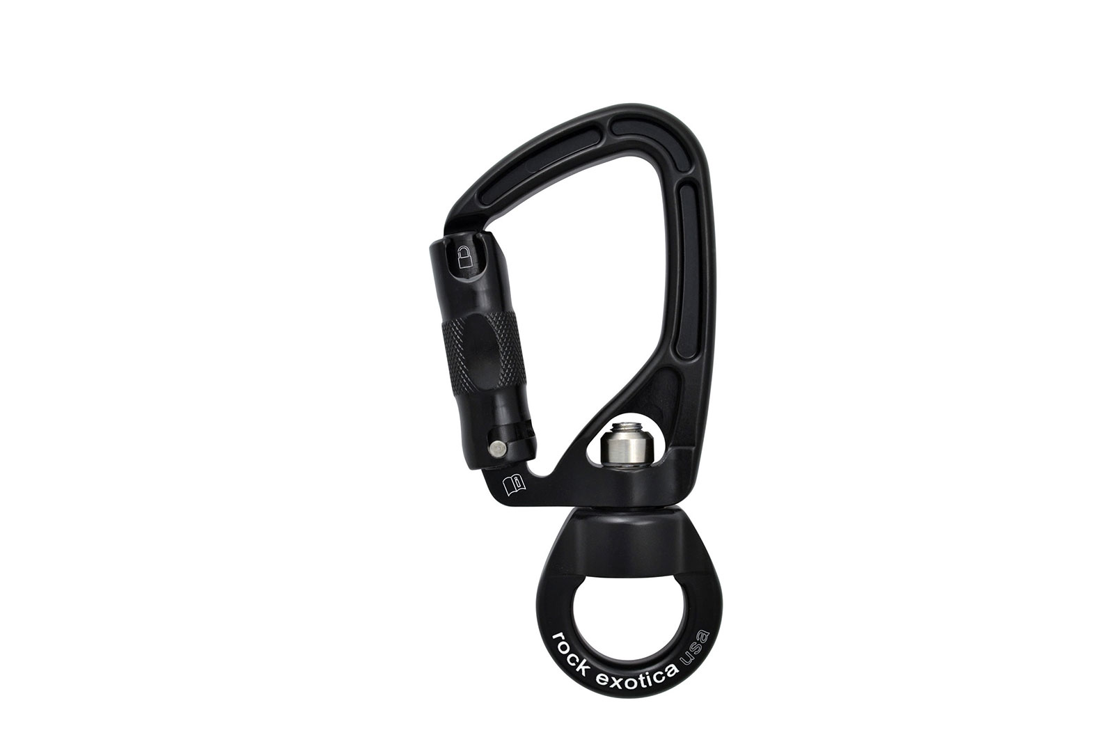 ROCK EXOTICA swivel eye carabiner.