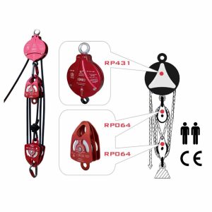 ISC 2-Way RALF auto-locking rescue hauler pulley.