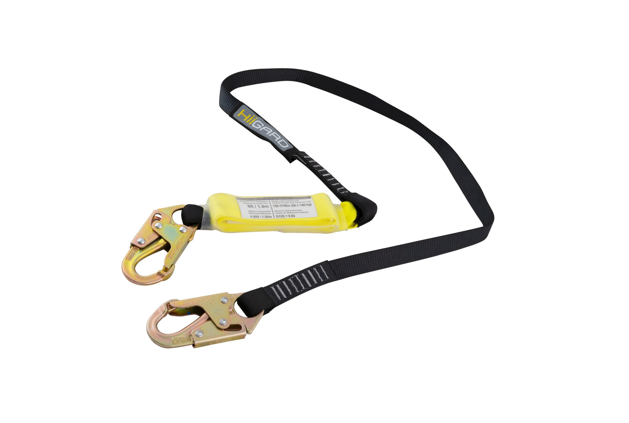 HiiGARD fall protection lanyard with small snap hooks - Sécurité